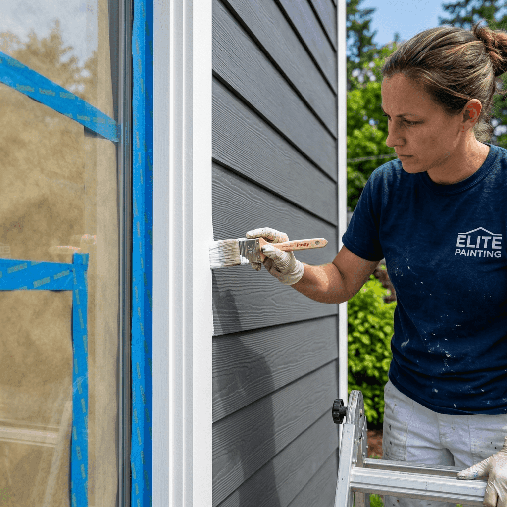 Precise masking and clean cut-in paint lines.