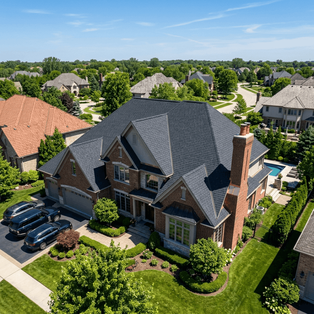Flawless chimney flashing and roof edge finishes.